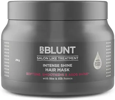 6. BBLUNT Intense Shine Hair Mask with Rice & Silk Protein for Softer
