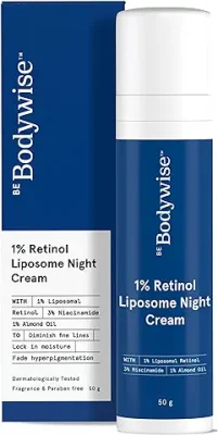 8. Be Bodywise 1% Retinol Cream | 2x Faster Reduction in Fine lines and wrinkles | 3% Niacinamide, 1% Almond Oil | SLS, Paraben & Sulphate Free | 50g