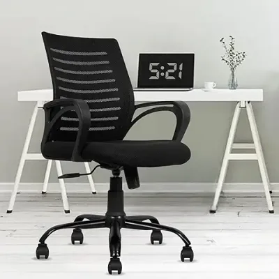 CELLBELL Desire C104 Mesh Mid Back Ergonomic Office Chair/Study  Chair/Revolving Chair/Computer Chair for Work from Home Metal Base Seat  Height