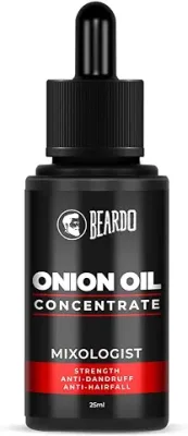 14. Beardo Onion Oil Concentrate, 25 ml | Onion Hair Oil for Hair Growth | Red Onion Hair Oil | Natural | Non-sticky | Controls Hairfall