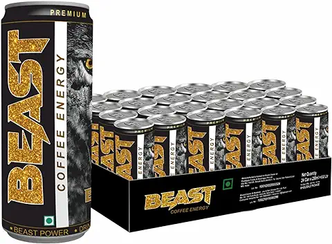 6. Beast Coffee Energy Drink Premium Cappuccino Flavored 250ml (Pack Of 24, 250ml Each)