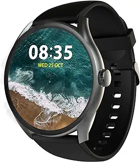 14. beatXP Vega 1.43" (3.6 cm) Super AMOLED Display, One-Tap Bluetooth Calling Smart Watch, 1000 Nits Brightness, Fast Charging, 24 * 7 Health Monitoring (Electric Black)