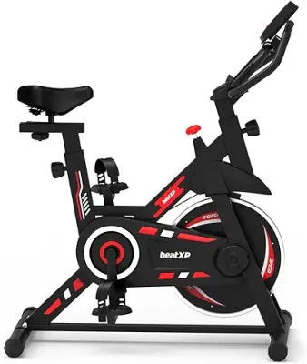 Basics Magnetic Upright Exercise Bike with Adjustable Resistance, 4  Kg Flywheel