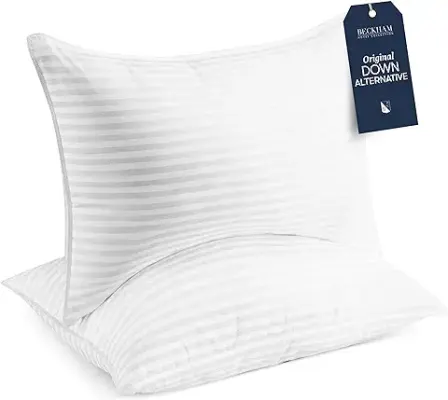 1. Beckham Hotel Collection Bed Pillows Standard / Queen Size Set of 2 - Down Alternative Bedding Gel Cooling Pillow for Back, Stomach or Side Sleepers