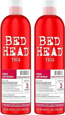 10. Bed Head by TIGI Urban Antidotes Resurrection Shampoo and Conditioner for Damaged Hair 25.36 fl oz 2 count
