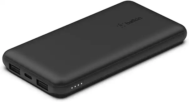 12. Belkin 10000 mAh 15W PD 3.0 Slim Fast Charging Power Bank with 1 USB-C and 2 USB-A Ports to Charge 3 Devices Simultaneously, for iPhones, Android Phones, Smart Watches & More - Black