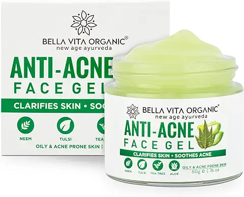 10. Bella Vita Organic Anti Acne & Pimple Removal Face Gel Oil Free Hydrating Cream for Marks