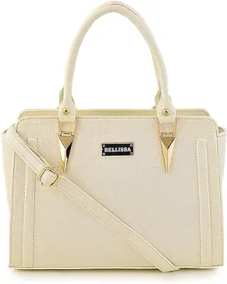 8. BELLISSA Croco Pattern Premium PU Leather Handbag For Women | Top Handle Shoulder Bag | Adjustable & Detachable Sling Strap | Stylish Designer Handbag For Ladies
