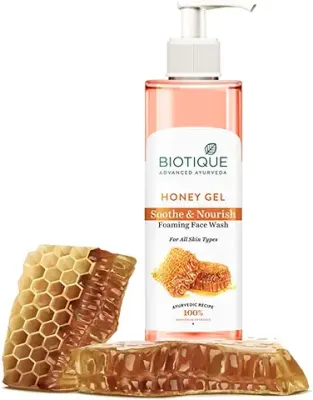 14. Biotique Honey Gel Soothe & Nourish Foaming Face wash