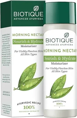 4. Biotique Morning Nectar Flawless Skin Moisturizer l Prevents Dark spots, Blackheads and Blemishes l Visibly Flawless Skin l Nourishes and Hydrates Skin l All Skin Types l 190ml