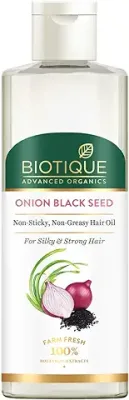6. Biotique Onion Black Seed Hair Oil for Silky and Strong Hair, 200ml | Controls Hair Fall, Promotes Growth