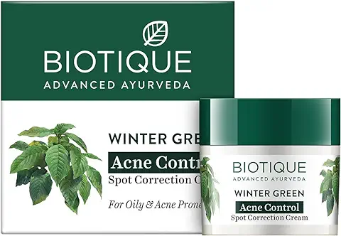 7. Biotique Winter Green Spot Correcting Anti Acne Cream