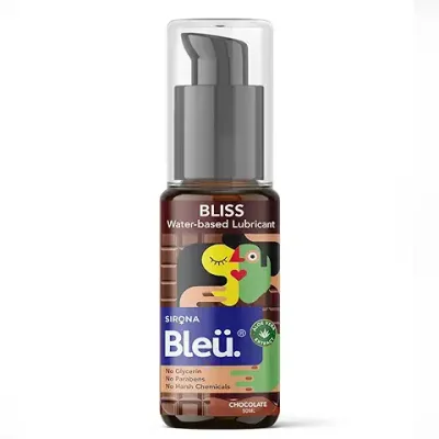 10. Bleu Bliss Chocolate Flavored Intimate Lubricant Gel for Men & Women - 50 ml | Water Based Lube | Compatible with Condoms & Toys