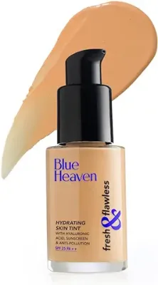 15. Blue Heaven Fresh & Flawless Lotion, Hydrating Skin Tint Serum Foundation, Natural, 28ml With Hyaluronic Acid & SPF, Antipollution, Antioxidant