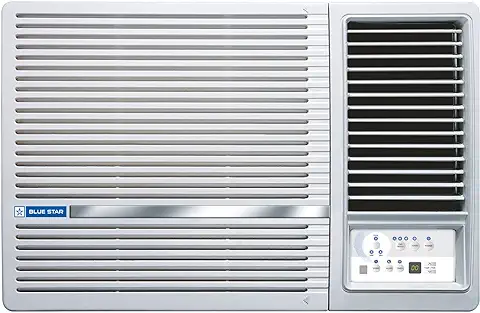6. Blue Star 1 Ton 5 Star Fixed Speed Window AC (Copper, Turbo Cool, Humidity Control, Fan Modes-Auto/High/Medium/Low, Hydrophilic Blue Fins, Dust Filters, Self-Diagnosis, 2023 Model, WFA512LN, White)