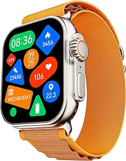 1. boAt Wave Elevate Pro w/ 1.96" AMOLED Display, BT Calling,Coins,Rugged Metal Body,Functional Crown,Always on Display,100+Sports Mode,HR & SpO2, Smart Watch for Men & Women(Royal Orange)