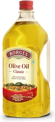 14. Borges Classic Olive Oil, Edible Premium Grade, Ideal For Specialty cooking, Mediterranean dishes like pizza, pasta, Healthy Cooking Oil For Daily Use - 2L