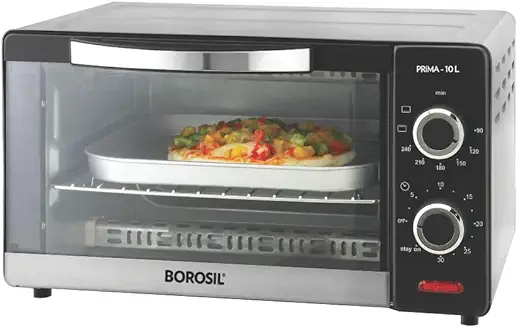 7. Borosil OTG Prima Plus 10 Litres Oven Toaster Griller, Pizza Oven, Cake Oven for Baking | 3 Heating Option | 1 year Warranty
