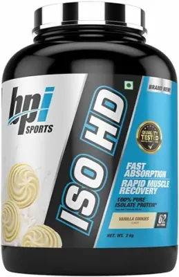 3. BPI Sports Iso Hd - Whey protein isolates - Muscle Growth, Recovery, Weight Loss, Meal Replacement - Low Carb, Low Calorie - for Men & Women - Vanilla Cookie-2 kg