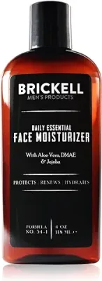 8. Brickell Men's Daily Essential Face Moisturizer for Men, Natural and Organic Fast-Absorbing Face Lotion with Hyaluronic Acid, Green Tea, and Jojoba, 4 Ounce, Scented