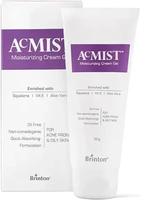 12. Brinton AcMist Vitamin E & Aloe Vera Based Moisturizing Cream Gel for Acne Prone and Oily Skin