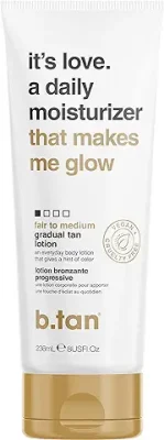 10. B.TAN Light Gradual Self Tanning Lotion | It's Love - Daily Moisturizing Body Lotion That Gives a Hint of Color, Keeps Skin Hydrated, Silky + Smooth, Vegan, Cruelty & Paraben Free, 236ml