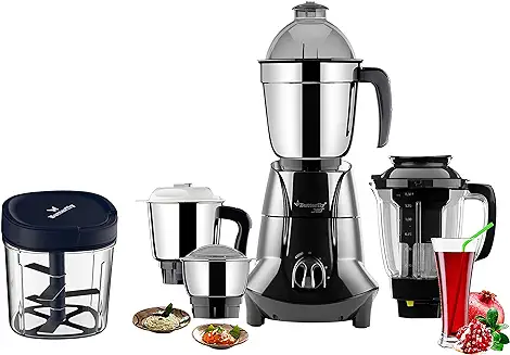 9. Butterfly 750W Mixer Grinder With Jars And Vegetable Chopper, Grey