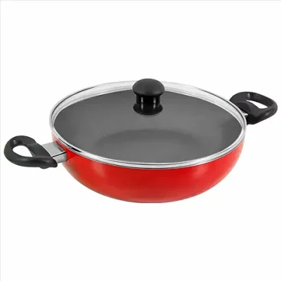 4. Butterfly Rapid Kadai 240 Induction Base with Glass Lid (Red)