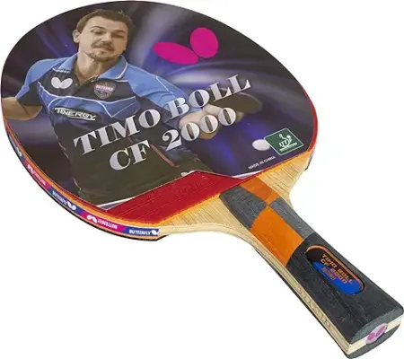 13. Butterfly Timo Boll Carbon Fiber Ping Pong Paddle | ITTF Approved Table Tennis Racket | Ping Pong Sponge and Rubber | Carbon Layers in Ping Pong Racket for Power | Professional Ping Pong Paddle