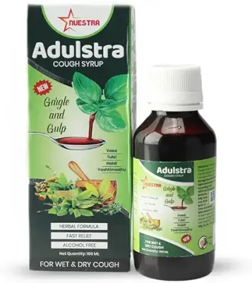 9. Buy Nuestra 100 ml Alcohol Free Adulstra Gargle & Gulp Cough Syrup for dry & Wet Cough