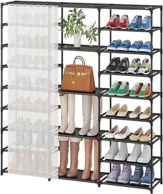 HOMIDEC Shoe Storage, 10-Tier Shoe Rack Organizer for Closet 20 Pair Narrow  Shoes Shelf Cabinet for Entryway, Bedroom and Hallwa