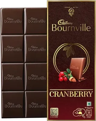 8. Cadbury Bournville Cranberry Dark Chocolate Bar, 80 g