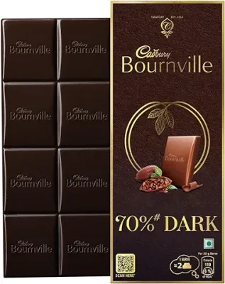 2. Cadbury Bournville Rich Cocoa 70% Dark Chocolate Bar, 80 g