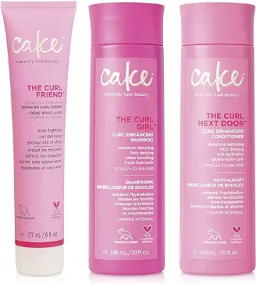 7. Cake Beauty Curl Friend Curl Girl & Curl Next Door Curl Defining Shampoo Conditioner & Curl Cream Set - Avocado Oil & Argan Curly Hair Product - Anti Frizz, Gift Set - Cruelty Free & Vegan