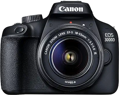 11. Canon EOS 3000D 18MP Digital SLR Camera (Black) with 18-55mm is II Lens, 16GB Card and Carry Case