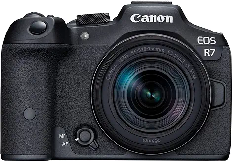 7. Canon EOS R7 32.5MP Mirrorless Digital Camera with RF-S18-150mm Kit Lens (APS-C Sensor, 30 FPS, Next Gen Auto Focus, Next Level Image Stabilisation, 4K) - Black