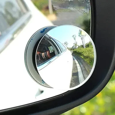 15. CarFrill HD Glass Frameless Round Convex Rear View Blind Spot Mirror