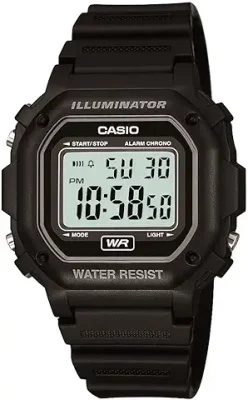 1. Casio Unisex F-108WH-1ACF Big Square Digital Display Quartz Black Watch