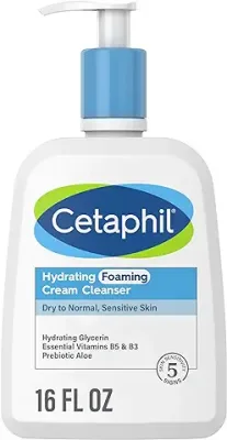 10. Cetaphil Cream to Foam Face Wash, Hydrating Foaming Cream Cleanser, 16 oz, For Normal to Dry, Sensitive Skin, with Soothing Prebiotic Aloe, Hypoallergenic, Fragrance Free