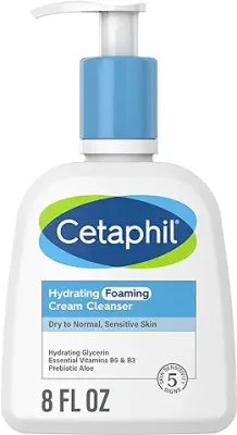 2. Cetaphil Cream to Foam Face Wash, Hydrating Foaming Cream Cleanser, 8 oz, For Normal to Dry, Sensitive Skin, with Soothing Prebiotic Aloe, Hypoallergenic, Fragrance Free