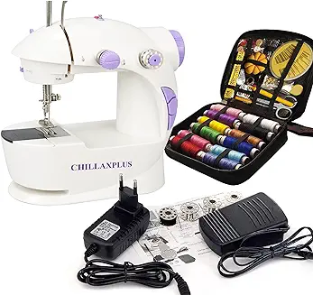 3. CHILLAXPLUS Sewing Machine For Home Tailoring,Silai Machine For Home,Mini Sewing Machine For Home,Stitching Machine For Home,Portable Sewing Machine,Electric Sewing Machine With 12 Thread Kit,White