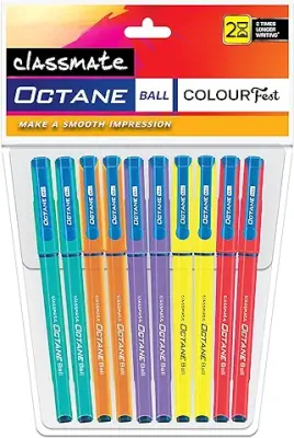 12. Classmate Octane Colour Fest- Blue Ball Pens