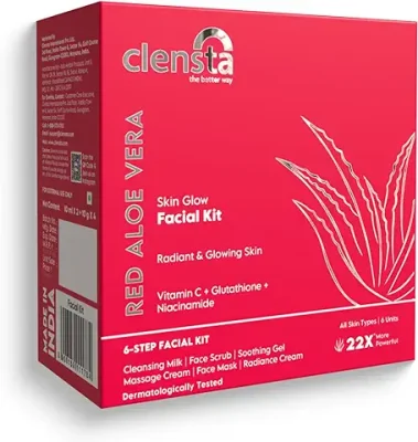 10. Clensta Red Aloe Vera Skin Glow Facial Kit For Women & Men