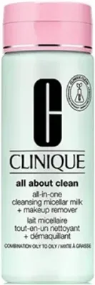 9. Clinique All About Clean All-In-One Cleansing Micellar Milk and Makeup - Combination to Oily Skin Women Cleanser 6.7 oz