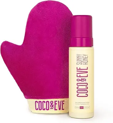 15. Coco & Eve Self Tanner Mousse Kit - (Medium) All Natural Sunless Instant Self Tanning Lotion with Bronzer & Mitt Applicator | Sunny Honey Bali Bronzing Kit