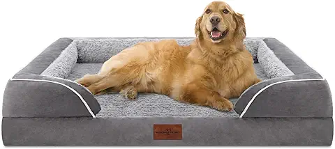 5. Comfort Expression Waterproof Orthopedic Foam Dog Beds for Extra Large Dogs Durable Dog Sofa Pet Bed Washable Removable Cover with Zipper and Bolster