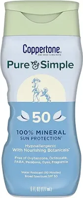 13. Coppertone Pure and Simple Zinc Oxide Mineral Sunscreen Lotion