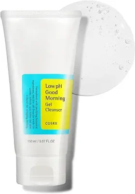 14. COSRX Low pH Good Morning Gel Cleanser 5.07 fl.oz/150ml, Daily Mild Face Cleanser for Sensitive Skin with BHA & Tea-Tree Oil, PH Balancing, Anti Breakouts, No Parabens, No Sulfates, Korean Skincare