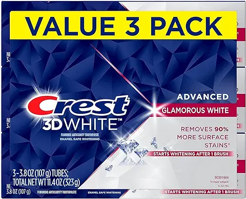 4. Crest 3D White Advanced Glamorous White Teeth Whitening Toothpaste