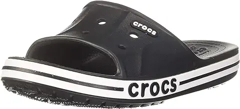 2. Crocs unisex-adult Bayaband Slide BLACK/WHITE Slide Sandal
